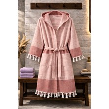 Hig Store %100 Pamuk Dokuma Kapüşonlu Cepli Unisex Pike Bornoz Ultra Yumuşak (M/l/xl) Beden