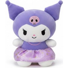 Kuromi Mor Sevimli Kedi Simli Etekli Peluş Yumuşak Sevimli Uyku Arkadaşı Hediyelik 33 cm