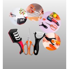 Fantastik Store Çok Fonksiyonlu Mutfak Makas Seti – 3 Makas, Bileyici ve Soyacak Dahil - Lisinya