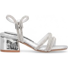 Ayakkabı Fuarı Elit A-F-K95-26Y Filet Kız Çocuk Abiye Ayakkabı Gümüş