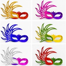 Fantastik Store 6’lı Çift Renkli Venedik Karton Parti Maskesi Seti - Lisinya