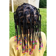 Caş Dekorasyon Şeffaf Karışık Renk Saç Boncuğu