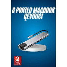 Fantastik Store 8 Port Çoklayıcı Macbook ile Uyumlu Çoğaltıcı Type-C Dönüştürücü Tf Sd Kart - Lisinya