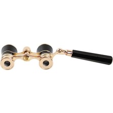 Nefis Işlemeli, Tiyatro / Opera Dürbünü 3X25 Prinç Metal Kaplamalı Retro Siyah - Lisinya