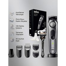 Braun Profesyonel Saç ve Sakal Şekillendirme Su Geçirmez Islak Kuru Kullanımlı Paslanmaz Çelik Bıçaklı Hızlı Şarjlı 4 Parça Erkek Bakım Tıraş Makinesi Series 7