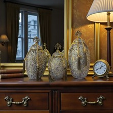 Sleep Nova Imperial Globe Gold Dekoratif Masa Saati – Mermer Desenli Lüks Ofis & Salon Saat