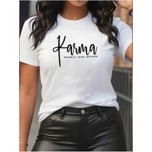 Divin Desenli Kadın T-Shirt, Günlük Grafik T-Shirt