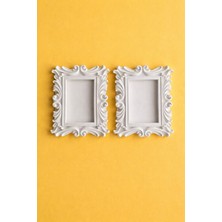 Tilekey Seramik Taş Tozu Rokoko Vintage Dekoratif Çerçeve 2’li Set