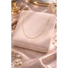 Gold Renk 925 Ayar Gümüş Yılan Zincir