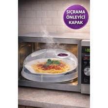 Medushop Mikrodalga Fırın Koruyucu Kapak Buhar Ventilli Sıçrama Önleyici 25 cm Şeffaf Kapak
