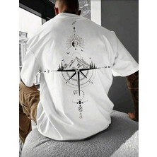 Divin Evrenin Yönü Baskılı Tişört –oversıze Minimal ve Şık Tasarım