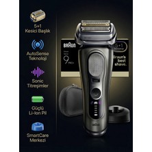 Braun Su Geçirmez Premium 9000 Serisi Profesyonel Sakal Bakımı Sıfır Tıraştitanyum Gövdeli Erkek Tıraş Makinesi Series 9 Pro+