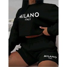 Divin Unısex Mıla Baskılı Şofman Takımı Oversize Minimal ve Şık Tasarım