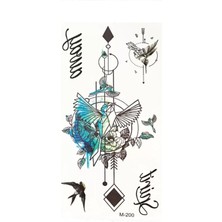 Caş Dekorasyon Kuş Figürlü Geçici Dövme Tattoo