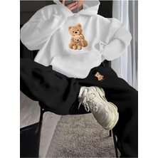 Divin Kadin Baskılı Oversize Sweatahırt -Eşofman Altı 2li Takım