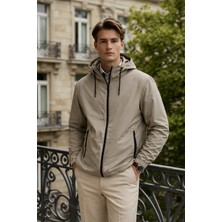 Damga Erkek Günlük Premium Casual Astarlı Kahve Yağmurluk