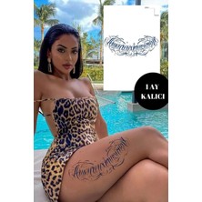 Caş Dekorasyon Amoureux Yazılı 12 Saat Sonra Kararan Geçici Dövme Tattoo