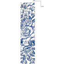 Caş Dekorasyon Çiçek Motifli 12 Saat Sonra Kararan Geçici Dövme Tattoo
