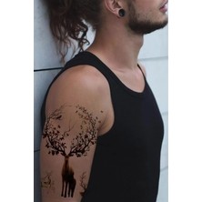 Caş Dekorasyon Geyik Figürlü Geçici Dövme Tattoo