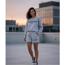 Divin Unısex Mıla Baskılı Şofman Takımı Oversize Minimal ve Şık Tasarım