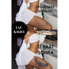 Caş Dekorasyon Çiçek Motif 12 Saat Sonra Kararan Geçici Dövme Tattoo