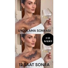 Caş Dekorasyon Kurdele Motif 12 Saat Sonra Kararan Geçici Dövme Tattoo