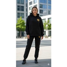 Divin Kadın Baskılı I Oversize Sweatahırt -Eşofman Altı 2li Takım