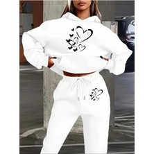 Divin Kadın Baskılı I Oversize Sweatahırt -Eşofman Altı 2li Takım