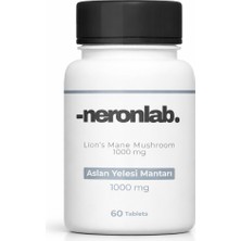 -Neronlab. Aslan Yelesi Mantarı 20:1 Ekstrakt 1000 Mg 60 Tablet – Lion’s Mane Mushroom (Hericium Erinaceus)