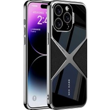 Braventa Collection iPhone 14 Pro Max Kılıf Ultra Ince Kamera Korumalı Pc + Deri Arka Yüzey X-Pro Kapak-Siyah