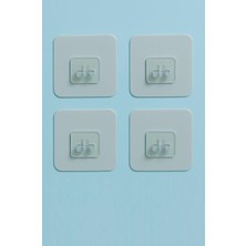 Braventa Collection Sas Haus 4 Adet 7X7CM Yedek Süper Güçlü Yapışkanlı Askı, 20KG Banyo - Mutfak Raf Tutucu Sticker, Del