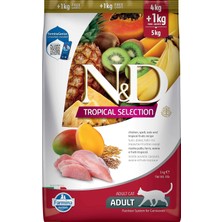 Braventa Collection Amascotados Nd N&d Tropical Selection Tavuklu ve Tropikal Meyveli Yetişkin Kedi Maması 4+1 kg