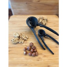 Braventa Collection Makkam Home Siyah Döküm Kıracak Seti, Sağlam Çelik Krom Renk Döküm Ceviz ve Fındık Kıracağı (Döküm K