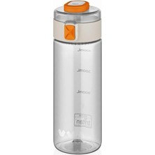 Braventa Collection Tkk 450ML Taşıma Kulplu Kilitlenebilir Kapak Ölçü Skalalı Rahat Içim Spor Matara (Beyaz)