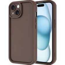 Braventa Collection iPhone 13 ile Uyumlu Kılıf Kahverengi Kamera Korumalı Tage Kapak ( iPhone 13 ile Uyumlu, Kahverengi)