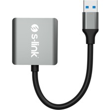 Braventa Collection S-Link SL-CR21 Type C ve Usb3.0 Sd/micro Sd 110M/S Hızlı 2 In 1 Metal Kart Okuyucu