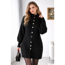 Nirva Butik Angora Kumaş Yumuş Yumuş Düğmeli Hırka