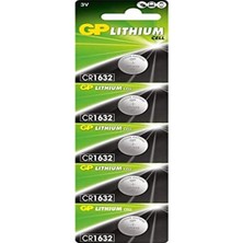 Braventa Collection Gp Batteries CR1632 1632 Boy Lityum Düğme Pil, 3 Volt, 5'li Kart