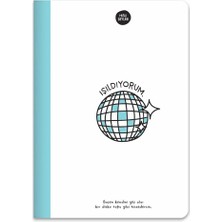 Braventa Collection Hisli Şeyler A5 80 Yaprak Renkli Sayfa Çizgili Defter, Mavi