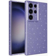 Braventa Collection S24 Ultra ile Uyumlu Kılıf Mor Fujimum Simli Kapak ( S24 Ultra ile Uyumlu, Mor)