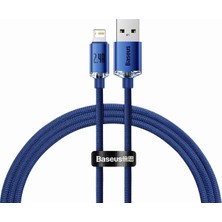 Braventa Collection Crystal Shine Fast Charging 2.4A Lightning Kablo 1.2m-Mavi