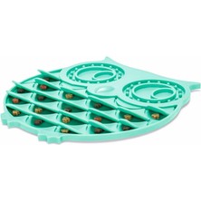 Braventa Collection Yavru Köpek Mama Yeme Oyuncağı, Baykuş Şeklinde, Silikon, Yeşil, 30X28CM