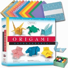 Braventa Collection Origami Extravaganza! Folding Paper, A Book, And A Box: Origami Kit Includes Origami Book, 38 Fun Pr