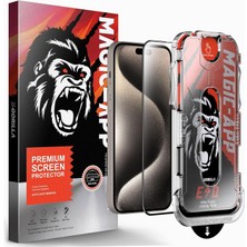 Braventa Collection Klasse X-Gorilla iPhone 13 / 13 Pro / 14 / 16 E Uyumlu Tam Kaplayan Tozsuz Uygulama 9h Ekran Koruyuc