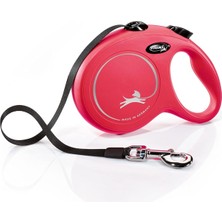 Braventa Collection Flexi New Classic L Beden Kırmızı 5mt Şerit Tasma