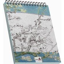Braventa Collection Retronote Almond Blossoms, Van Gogh 1890, A4 Eskiz Defter Iı, Çizgisiz, 50 Sayfa, 100 Gram, Beyaz Re
