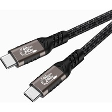 Braventa Collection QG01 Type-C To Type-C Usb4 Pd Data Kablosu 240W 40GBPS 8K@60Hz 1.2 Metre Siyah