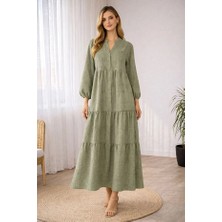 Nirva Butik Tesettür Işlemeli Uzun Elbise