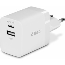 Braventa Collection Smartcharger Duo Pd 45W Seyahat Hızlı Şarj Aleti Usb-C+Usb-A 2SCP02B