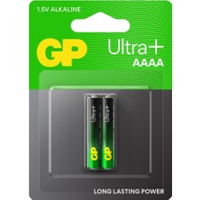 Braventa Collection Gp Batteries GP25A Süper Alkalin LR8D425/E96/AAAA Boy Incenin Incesi Pil, 1.5 Volt, 2'li Kart